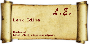Lenk Edina névjegykártya